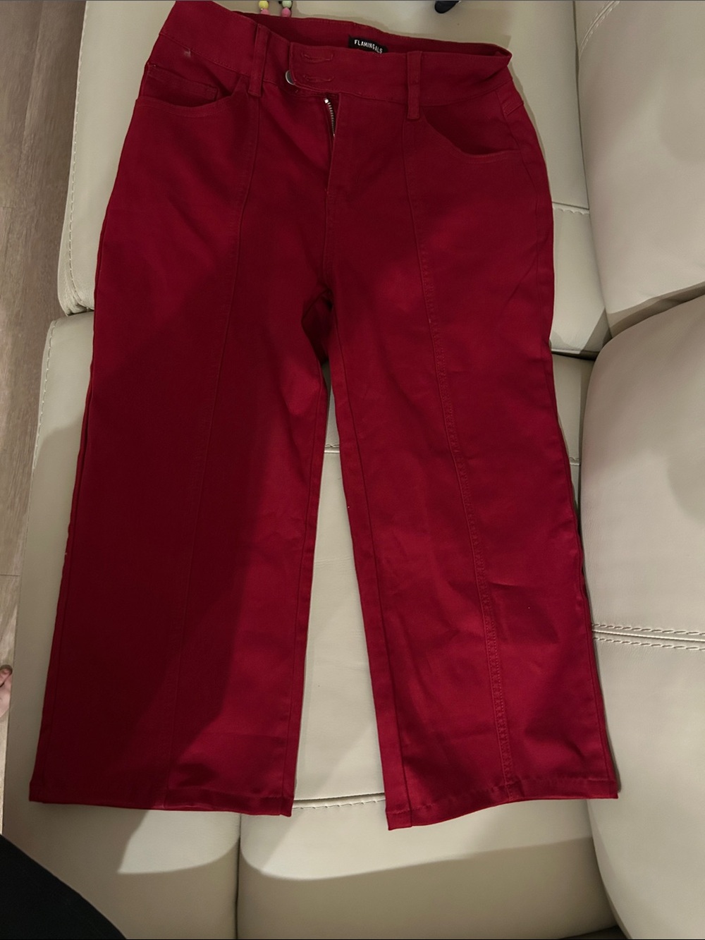 Flare Wide-Leg Women’s Jeans in Deep Red